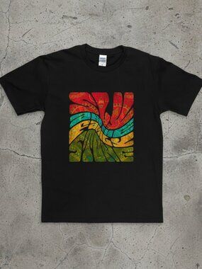 Retro Psychedelic Graphic Tee – Colorful Abstract Vintage T-Shirt | Boho Art